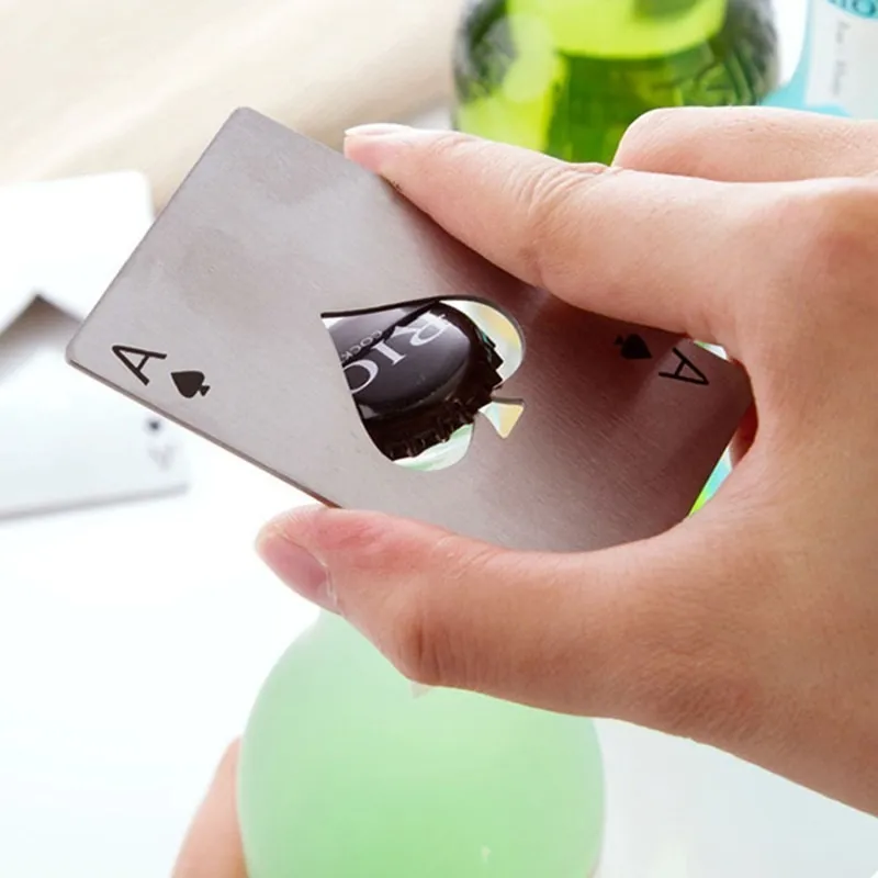 Abridor de Garrafas Carta Baralho Aço Ás de Espada Luxo