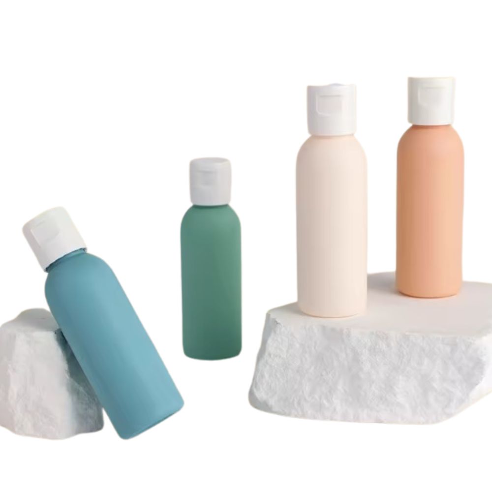 Imagem do produto Kit Viagem de Silicone 4 Peças – Porta Shampoo, Creme, Loção e Sabonete 50ml